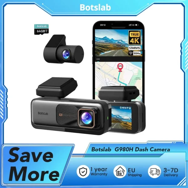 Botslab G980H 4K+2K Dual Dash Cam mit SONY-Sensoren