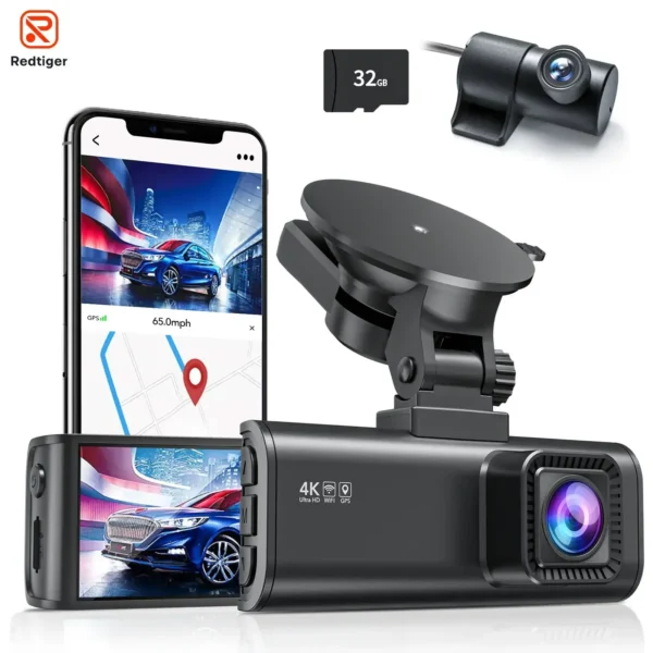 REDTIGER F7NP | STARVIS 2 Sensor | Vorne 4K + Hinten 1080P | WiFi & GPS