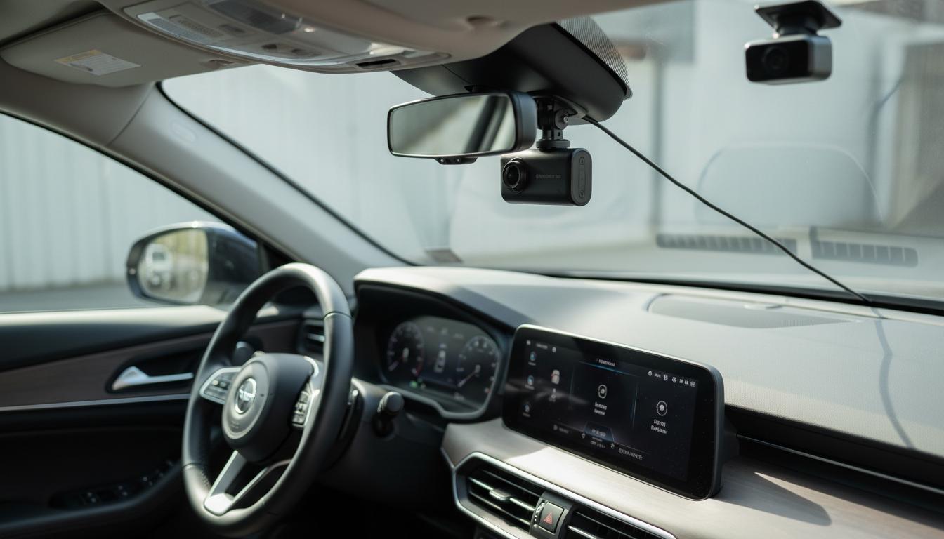 Dashcam Montage im Auto