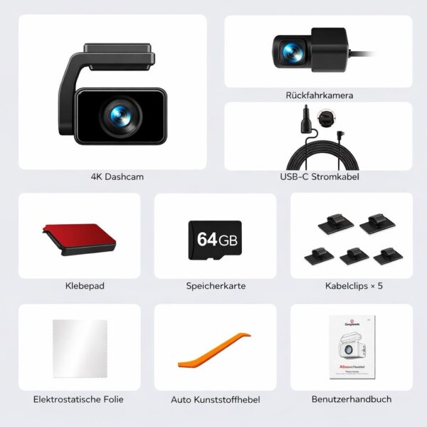 REDTIGER A4 Dashcam Vorne & Hinten